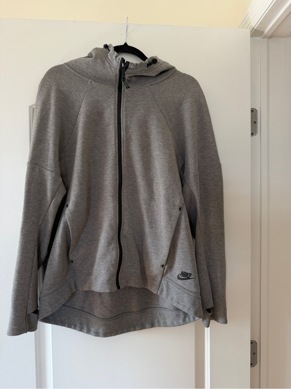 Nike Tech Women's Light Gray Hooded Zip Bomber Jacket
